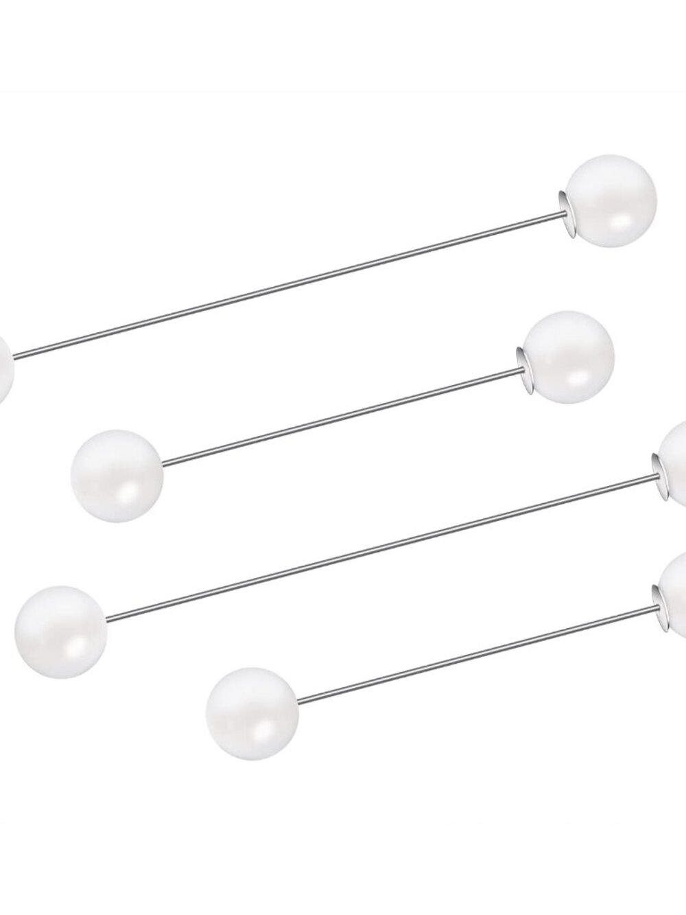 Pearl Brooches Pins 4 Pieces Sweater Shawl Clip Clasp Faux Pearl Safety Pins for